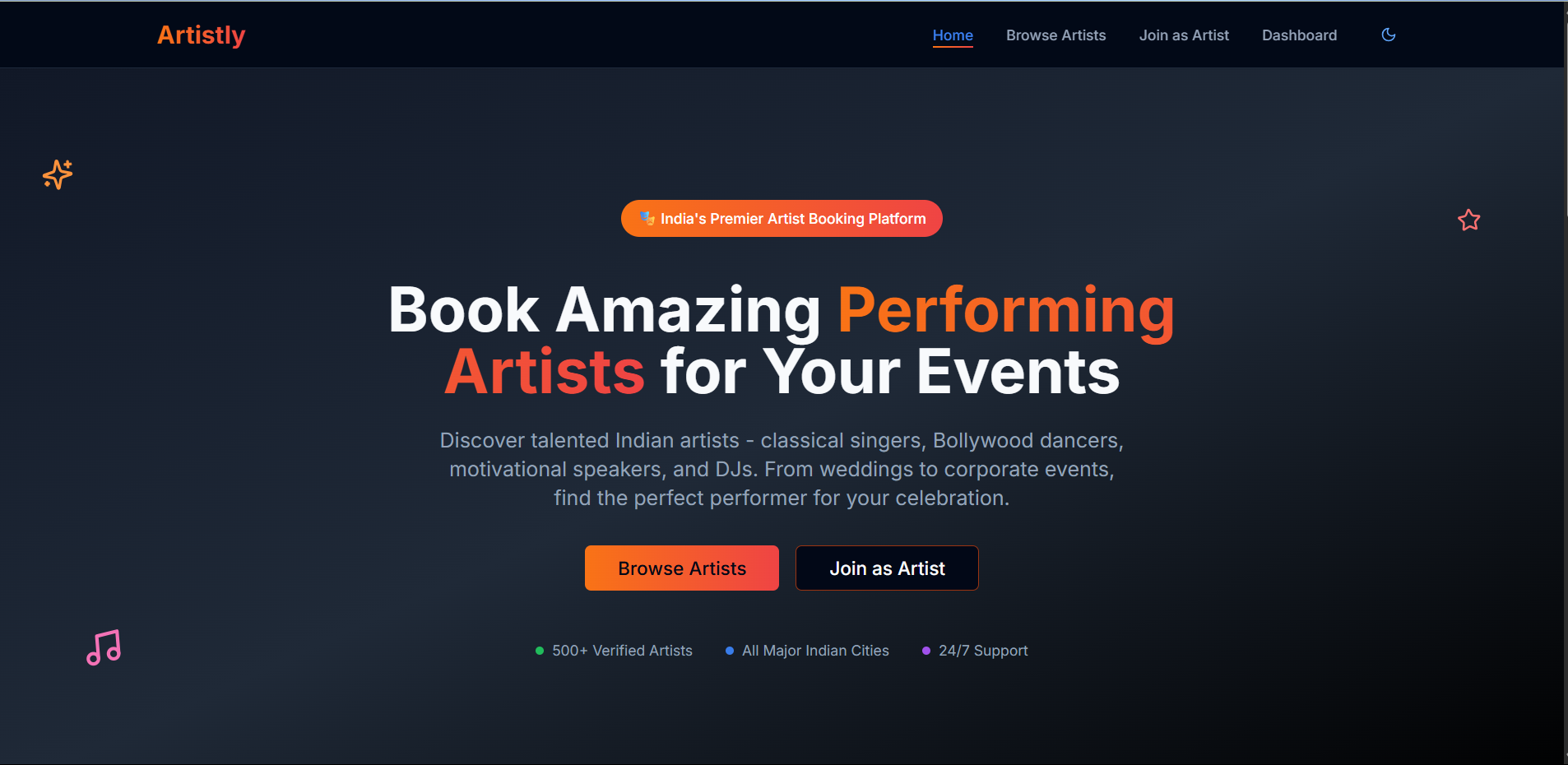 Artistly – Artist Booking Platform